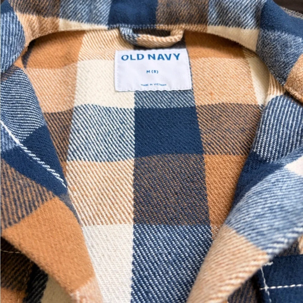 Old Navy Kids Checkered Shirt - Blue, White, and Brown